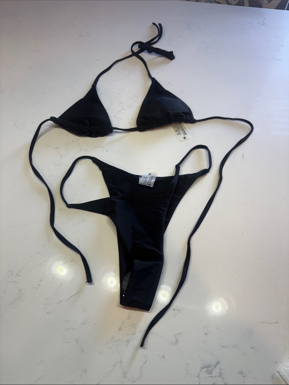 Tea Collection Black Triangle Tie Bikini Set